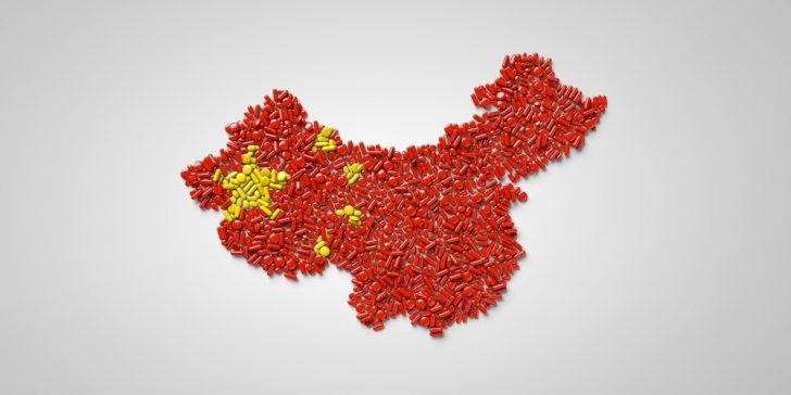 China map by pills药片组成的中国地图小图
